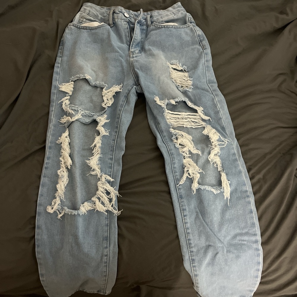 Distressed Light Blue Women's Jeans